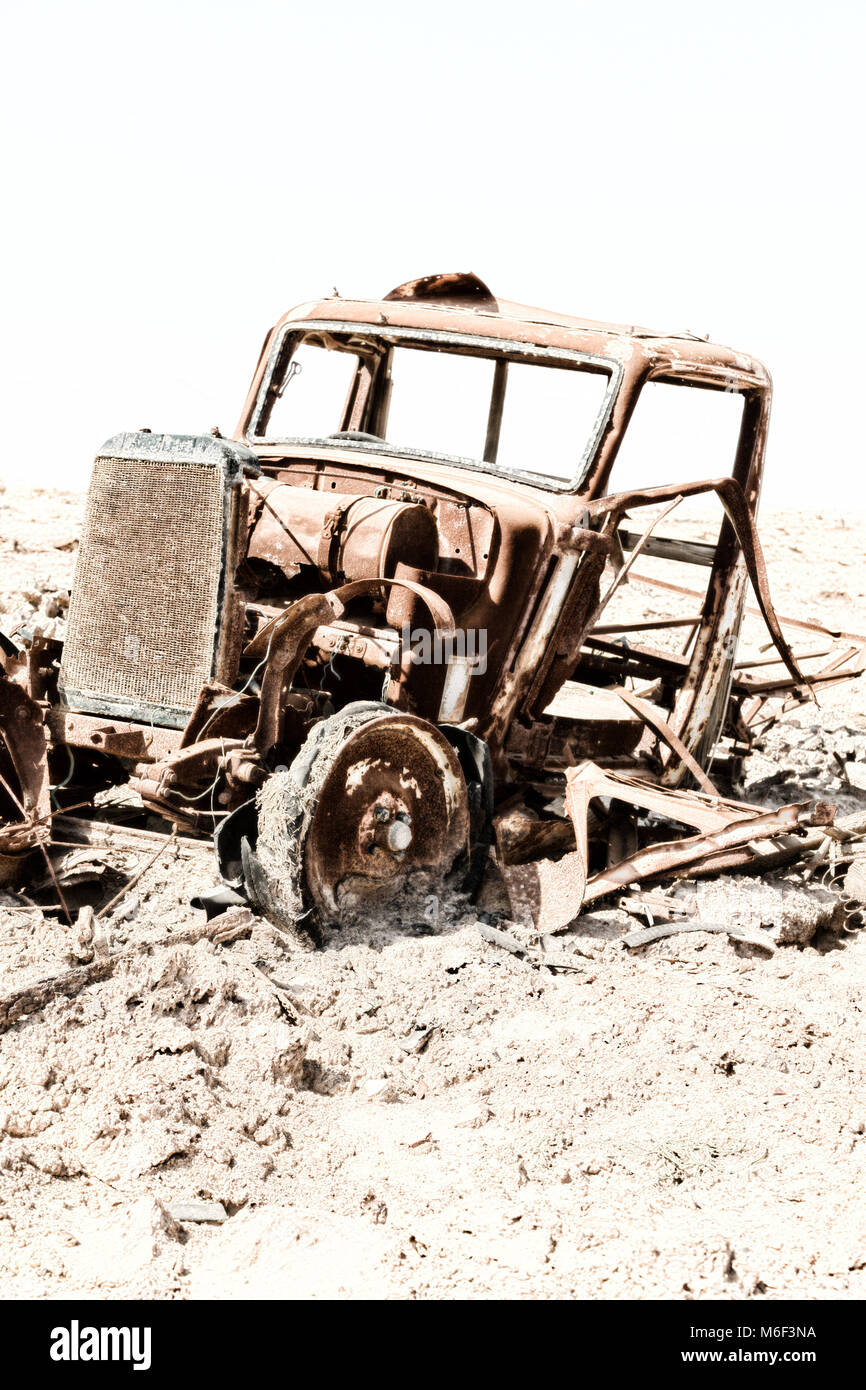 African Rusted Car in danakil ethiopia africa in the old italian village rusty antique car ...