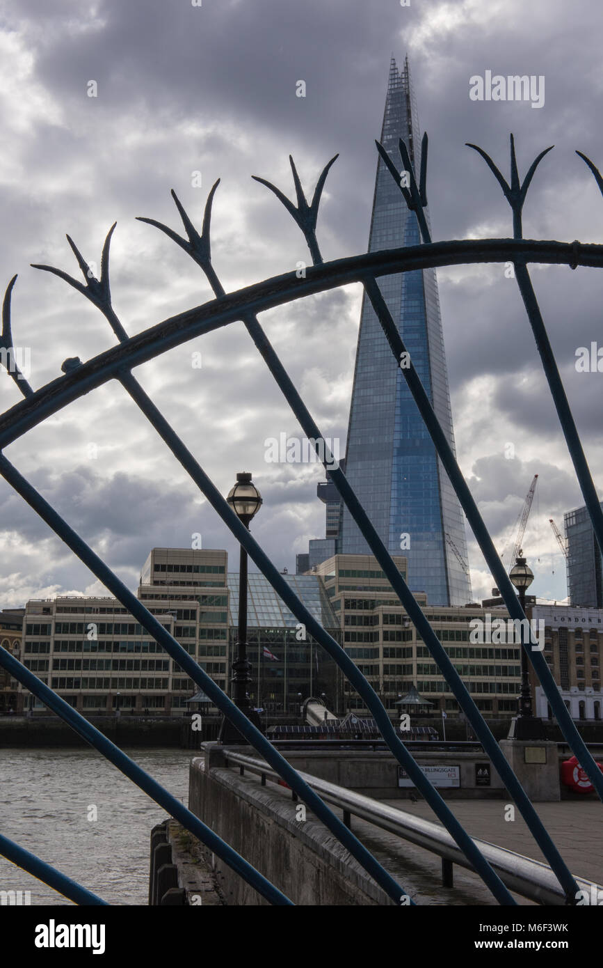 the shard office building in central london viewed from the north bank ...