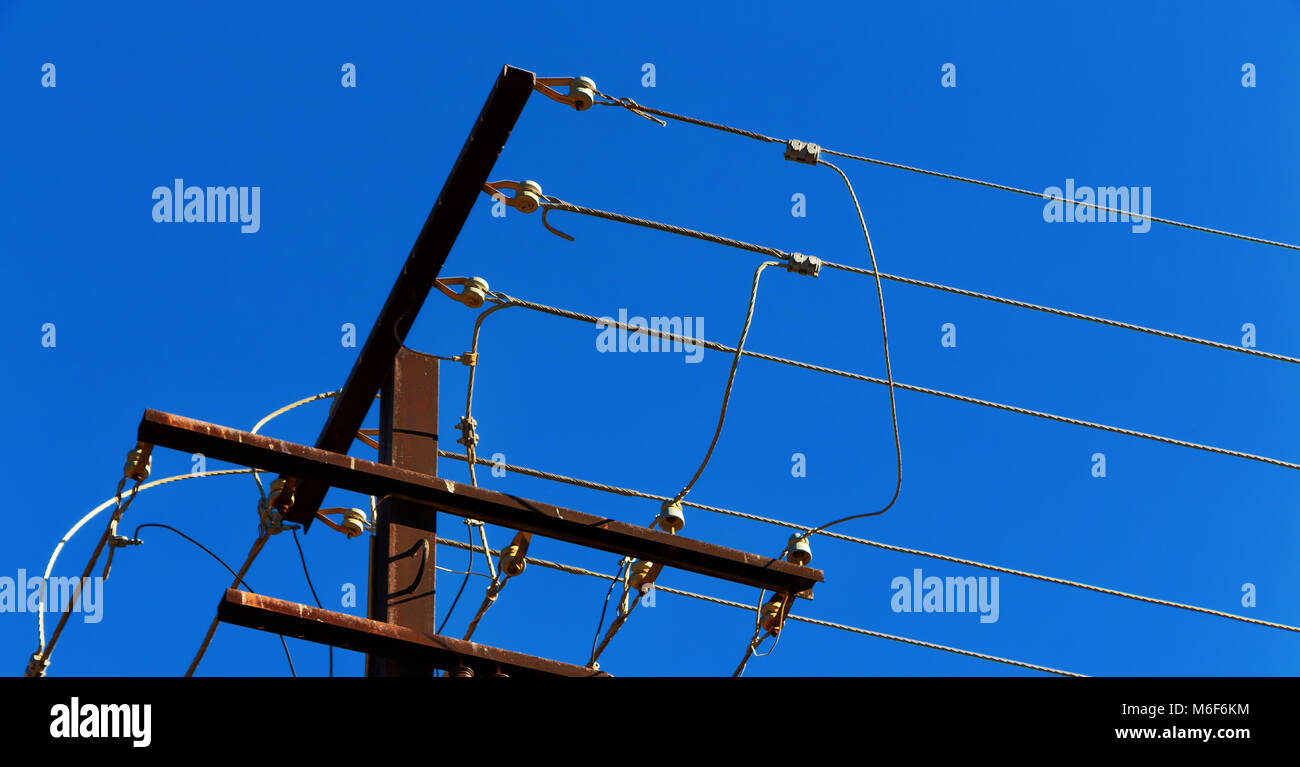 in australia the concept of power line with electrical pole in the