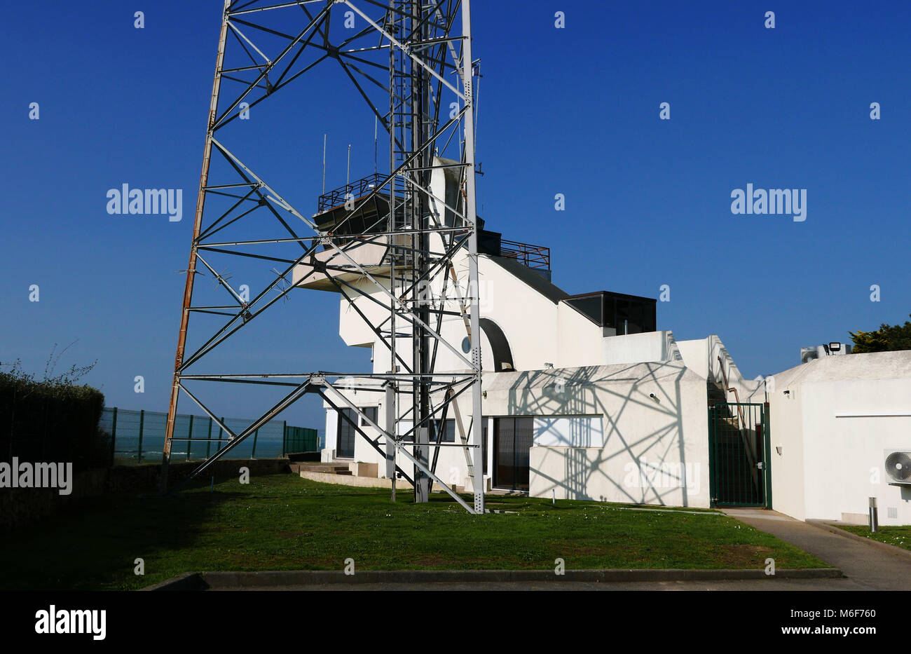 Piriac-sur-Mer, Semaphore of the Pointe du Castelli, Loire-Atlantique, Pays de la Loire, France, Europe Stock Photo