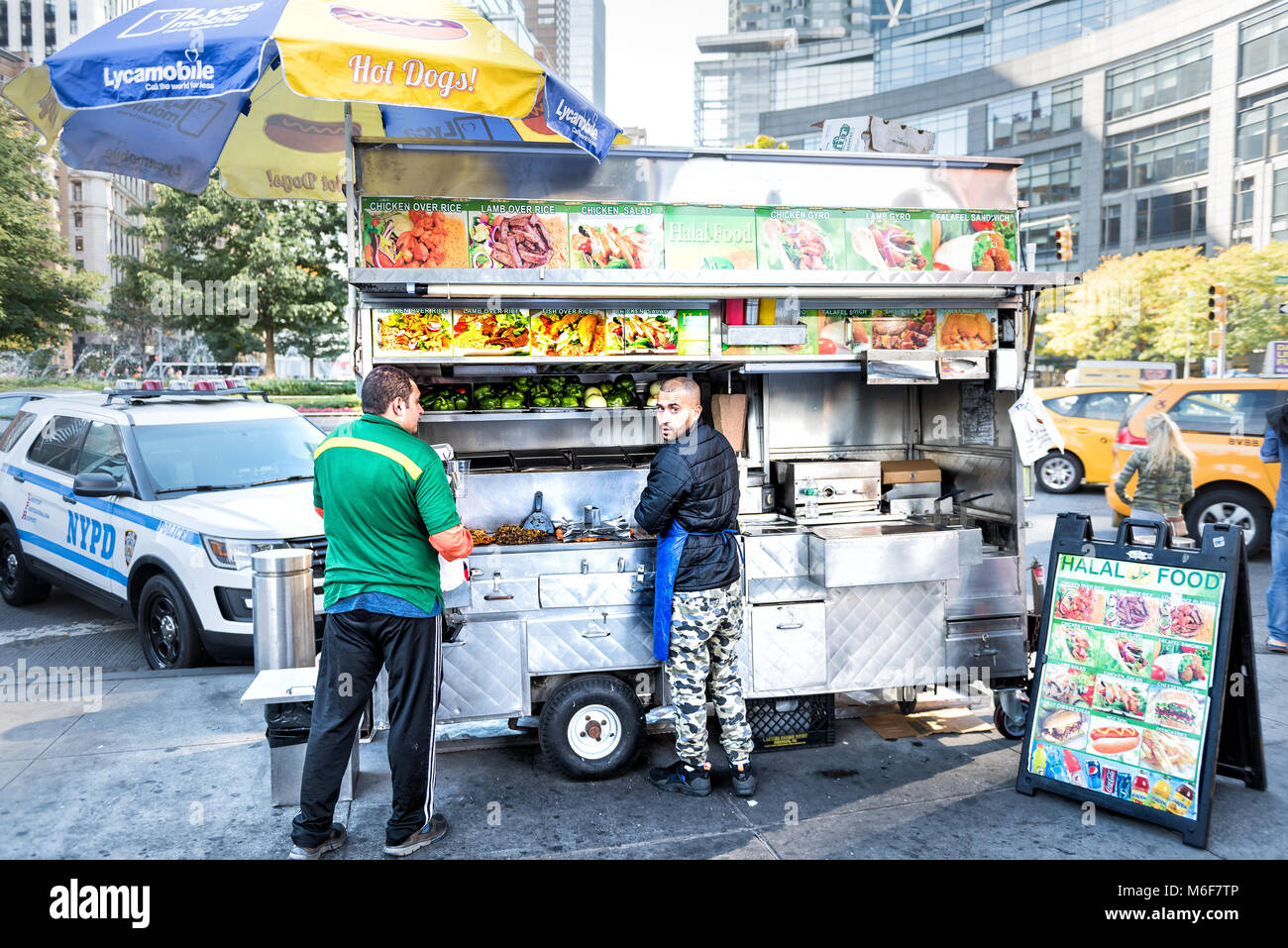 New York City, USA October 28, 2017 Columbus Circle in Midtown