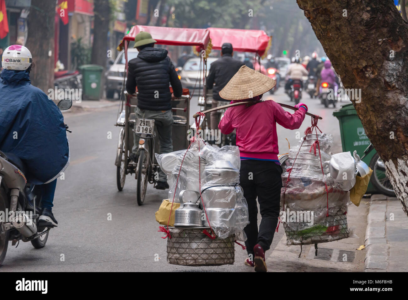 Hanoi women and shoulder pole baskets hires stock photography and images Alamy
