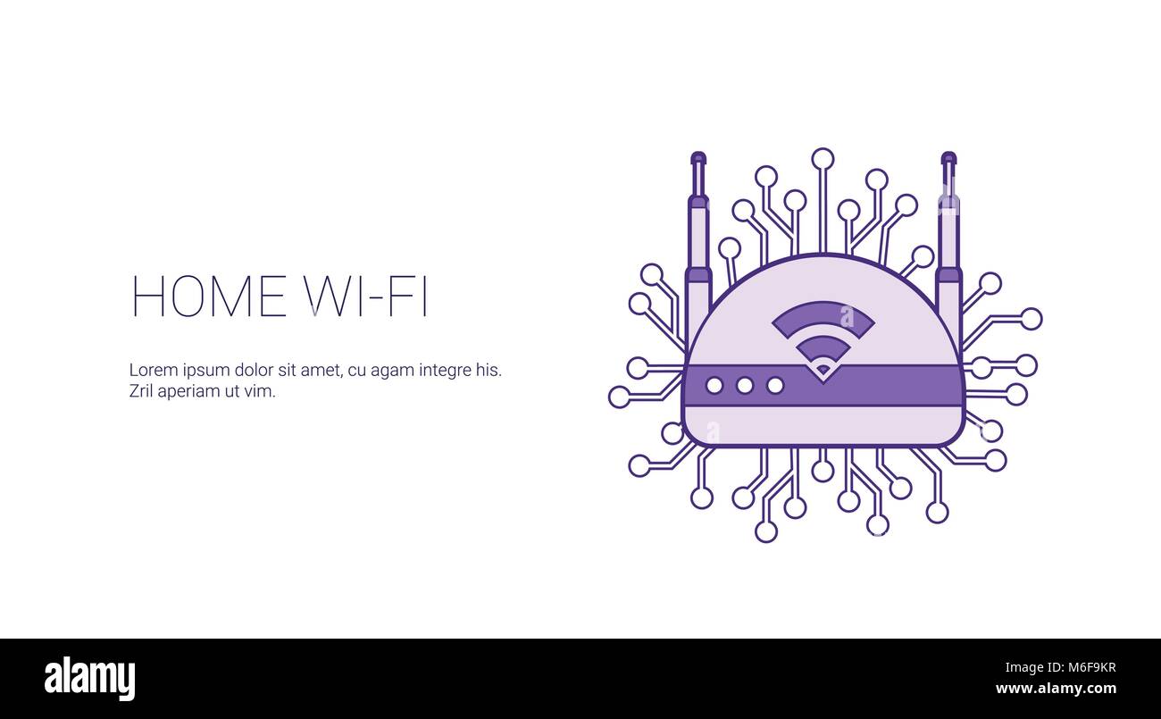 Home Wifi Wireless Internet Connection Template Web Banner With Copy Space Stock Vector