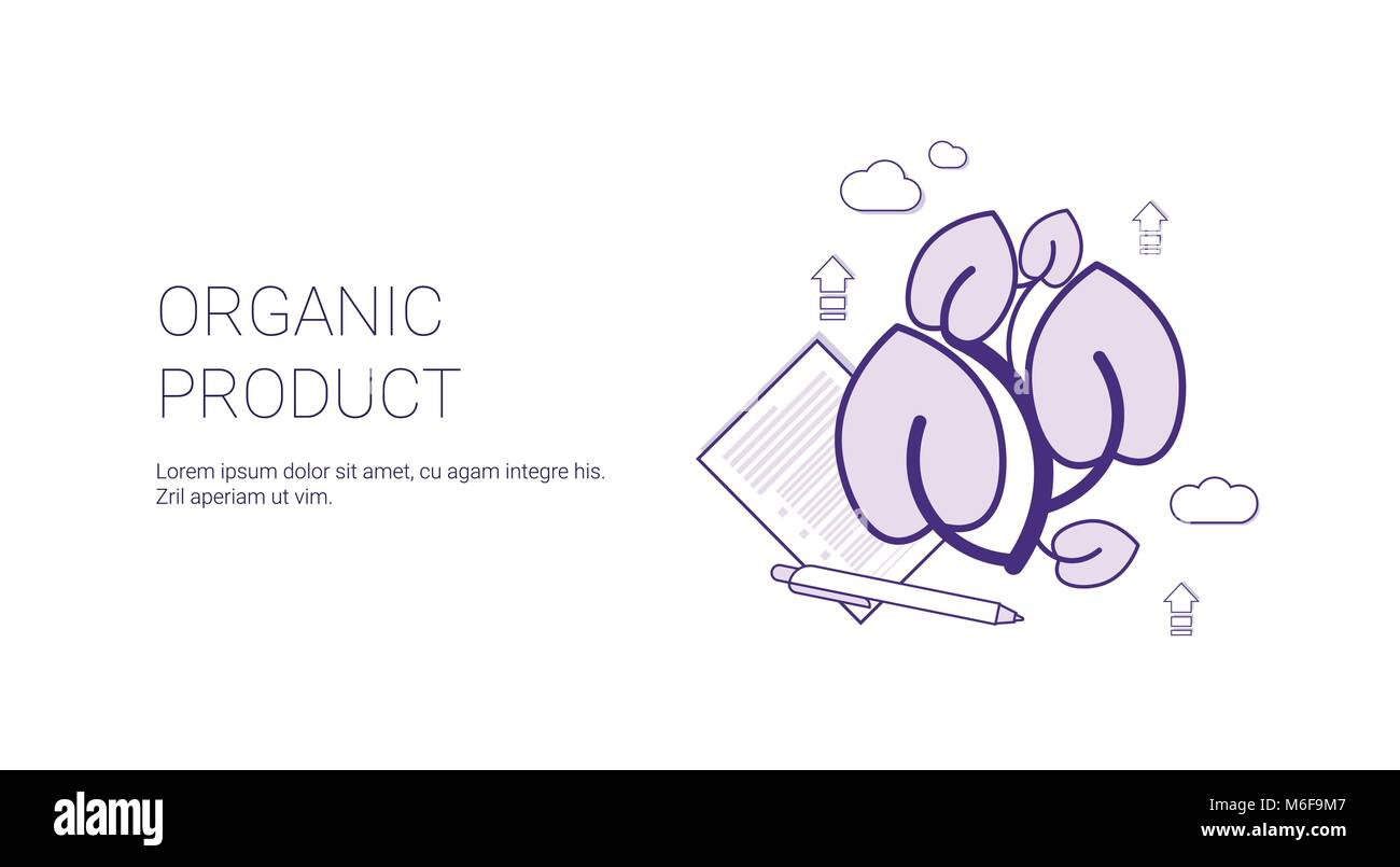 Organic Product Eco Food Concept Template Web Banner With Copy