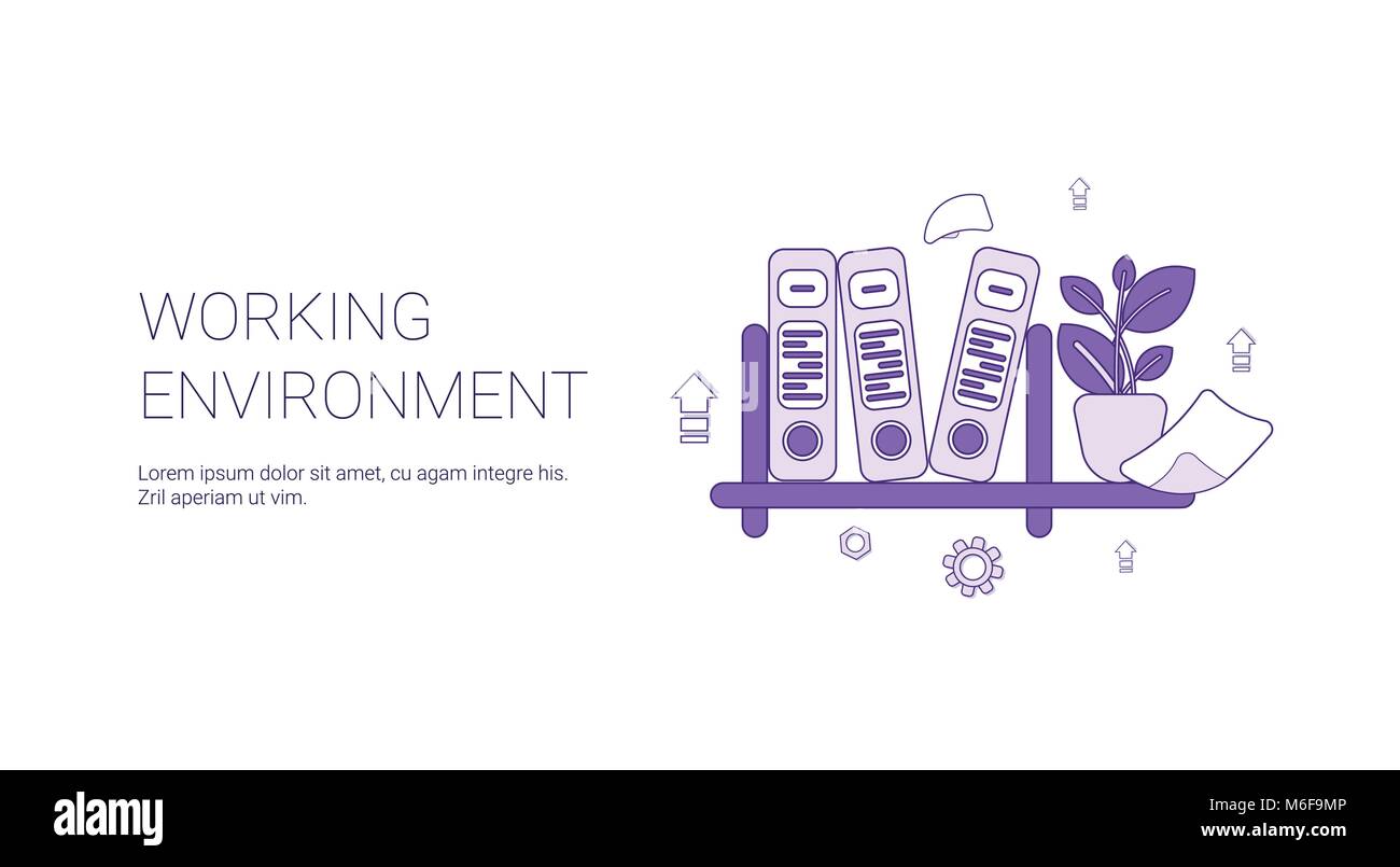 Working Environment Workplace Concept Template Web Banner With Copy ...