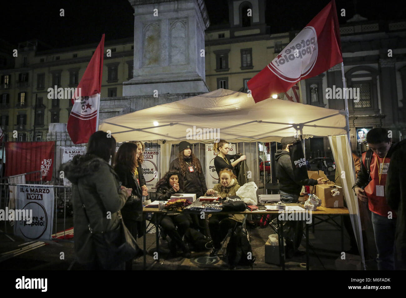 Naples, Italy. 3rd March 2018 .Naples, Potere al Popolo closes the electoral campaign for the 4 March political elections in Naples with Sabrina Guzzanti, Viola Carofalo and Chiara Capretti. 02/03/2018, Naples, Italy Credit: Independent Photo Agency Srl/Alamy Live News Stock Photo