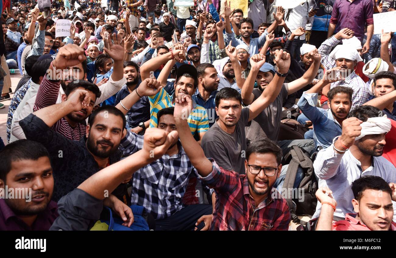 NEW DELHI, INDIA - MARCH 3: Hundreds of aspirants continued their ...