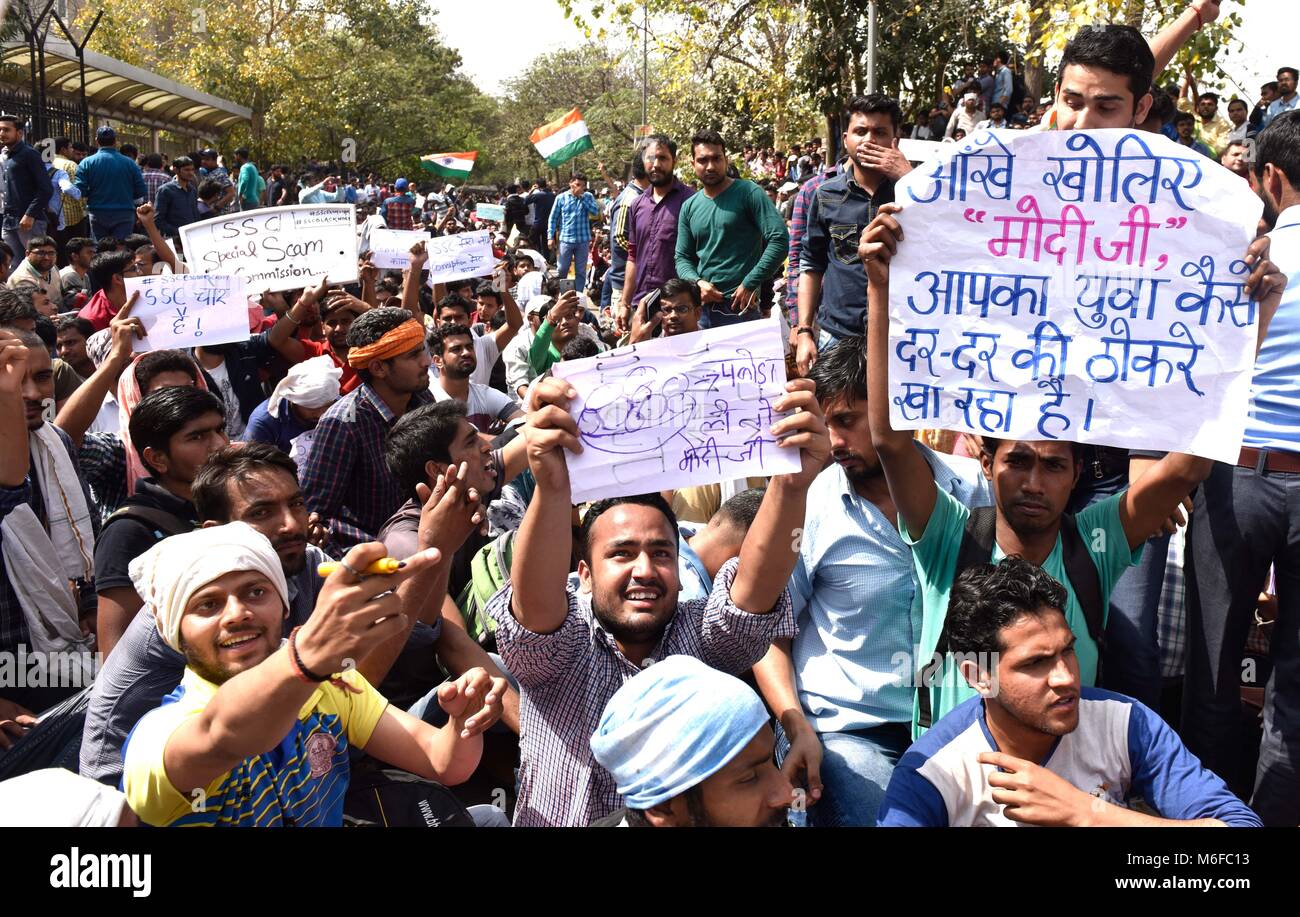 NEW DELHI, INDIA - MARCH 3: Hundreds of aspirants continued their ...