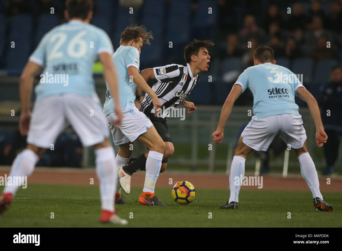 Rome, Italy. 3rd March 2018.  Serie A. SS Lazio vs Fc Juventus.PAULO DYBALA (JUV) in action during the match S.S. Lazio vs F.C. Juventus at Stadio Olimpico in Rome. Credit: marco iacobucci/Alamy Live News Credit: marco iacobucci/Alamy Live News Stock Photo