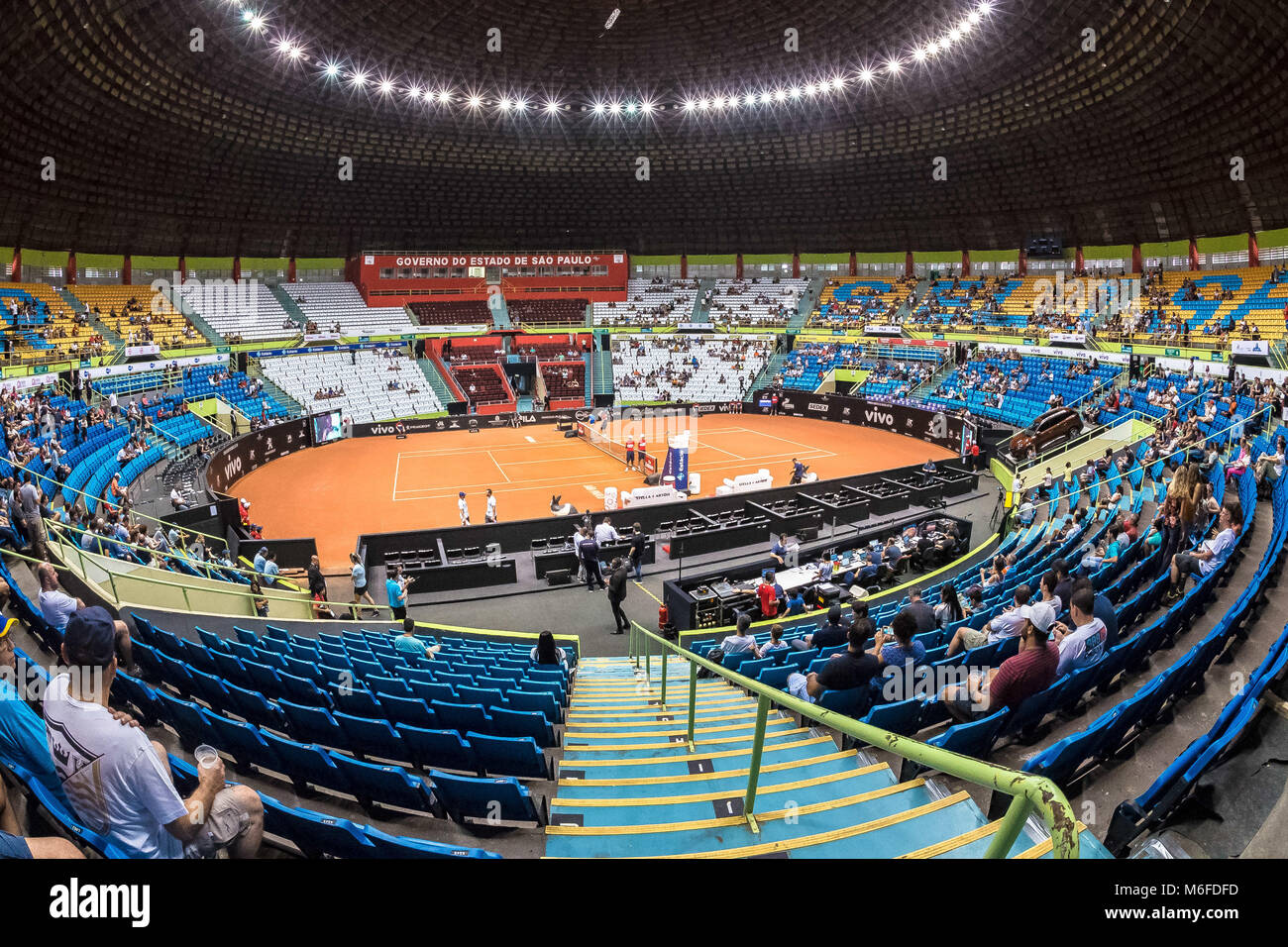 Sao Paulo, Brazil 3rd March, 2018. Brazil Open 2018, international tennis,  in the city of São Paulo, Ginásio do Ibirapuera, this Saturday (03). Stage  of the semi-finals. (Photo: Fabio Leoni/Fotoarena) Credit: Foto