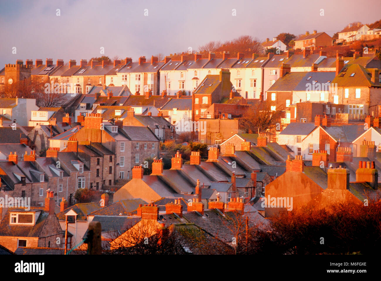 Portland, Dorset. 3rd March 2018 A glorious sunset bathes the