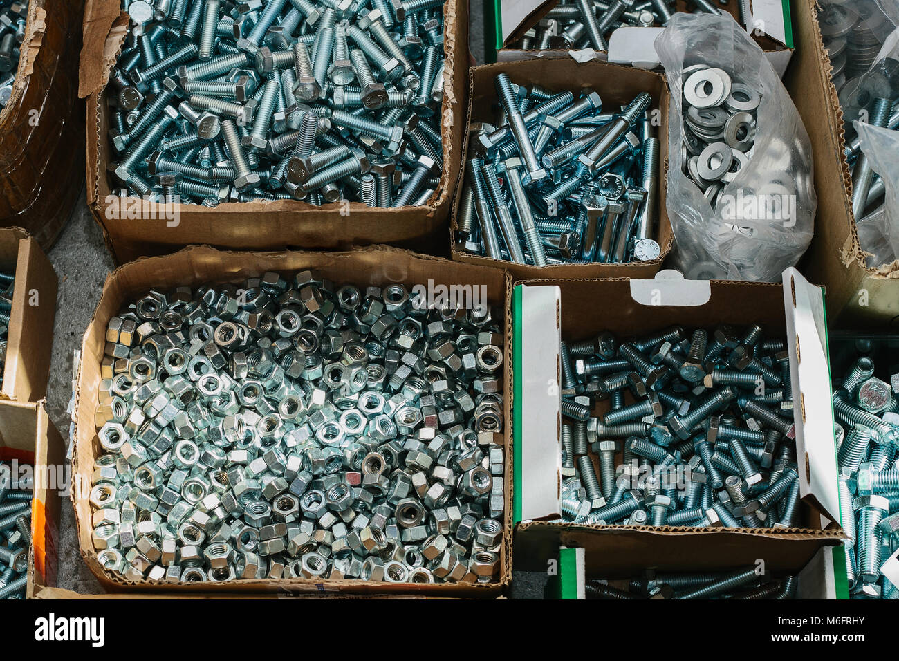 Many different fastening tools used in construction and in the