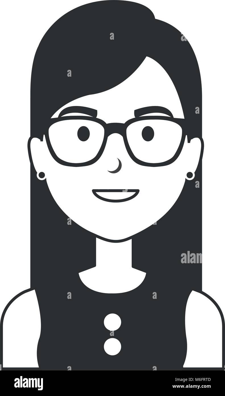 beautiful and young woman with glasses character Stock Vector Image ...