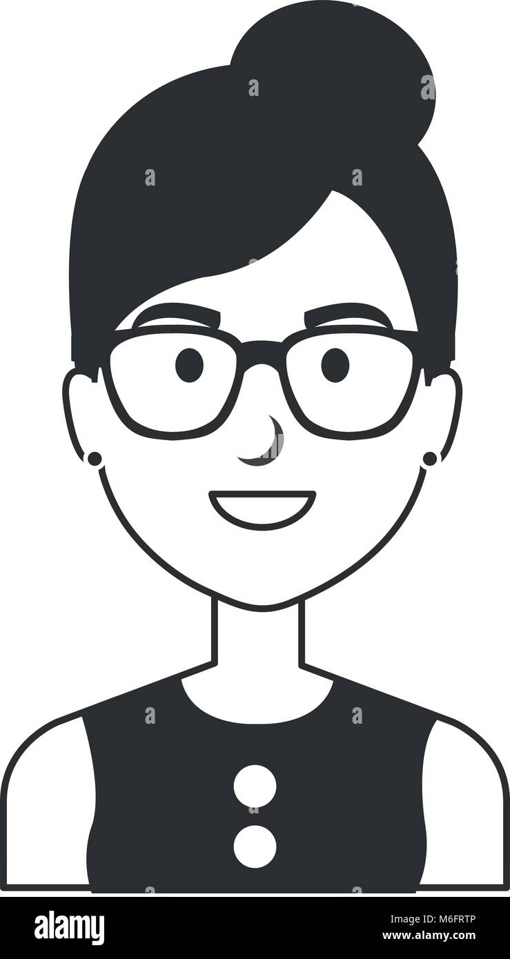 beautiful and young woman with glasses character Stock Vector Image ...