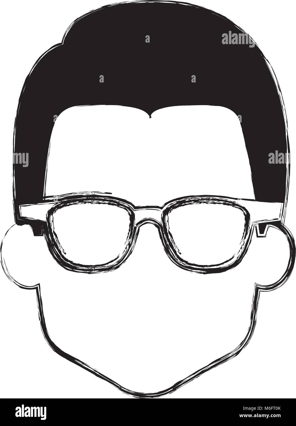 young man head with glasses avatar character Stock Vector Image & Art ...