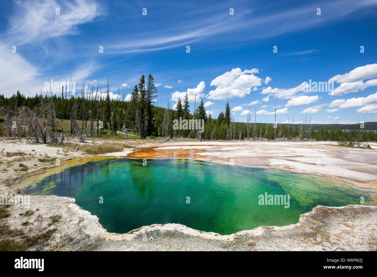 Abyss Pool, West Thumb Geyser Basin Stock Photo - Alamy