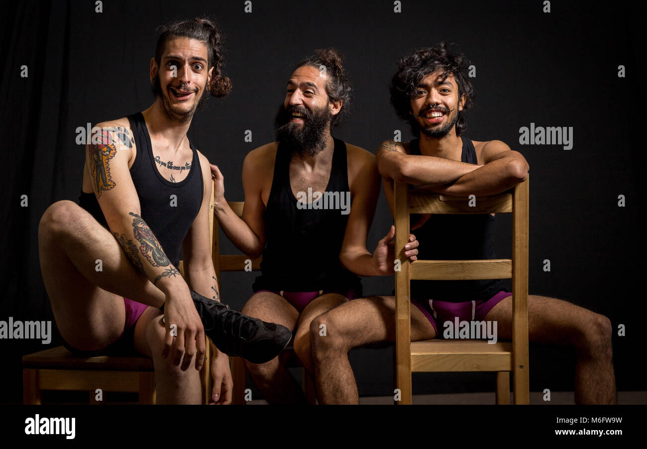 Comedy actors having fun during their show at the circus Stock Photo