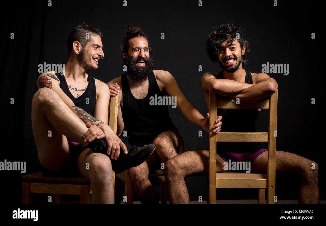 Comedy actors having fun during their show at the circus Stock Photo