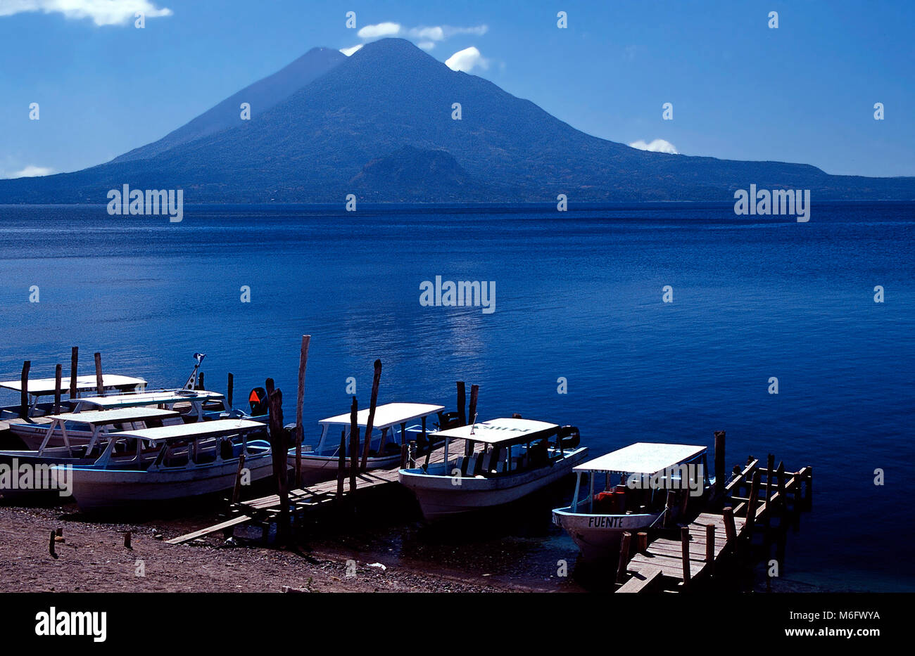 Vulcan Atitlan and San Pedro ,Lake Atitlan,Guatemala Stock Photo