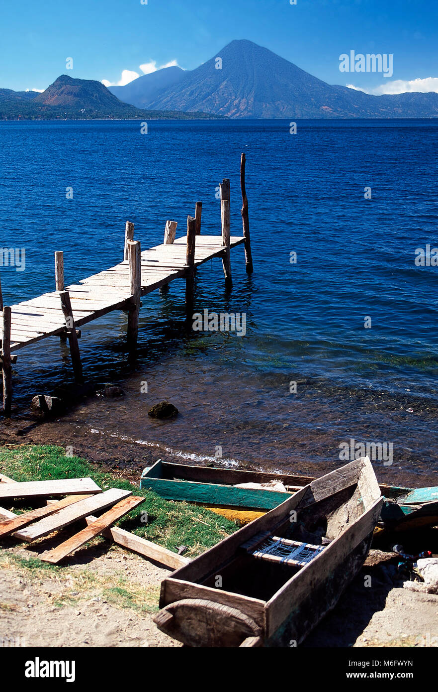Small fishing boat,Lake Atitlan,Guatemala Stock Photo