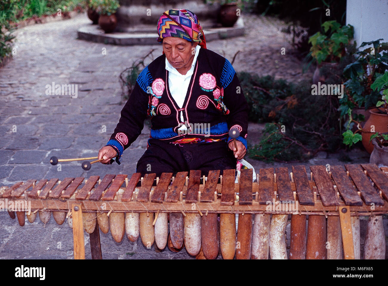 Mayan playing gourd marimba,Guatemala Stock Photo - Alamy