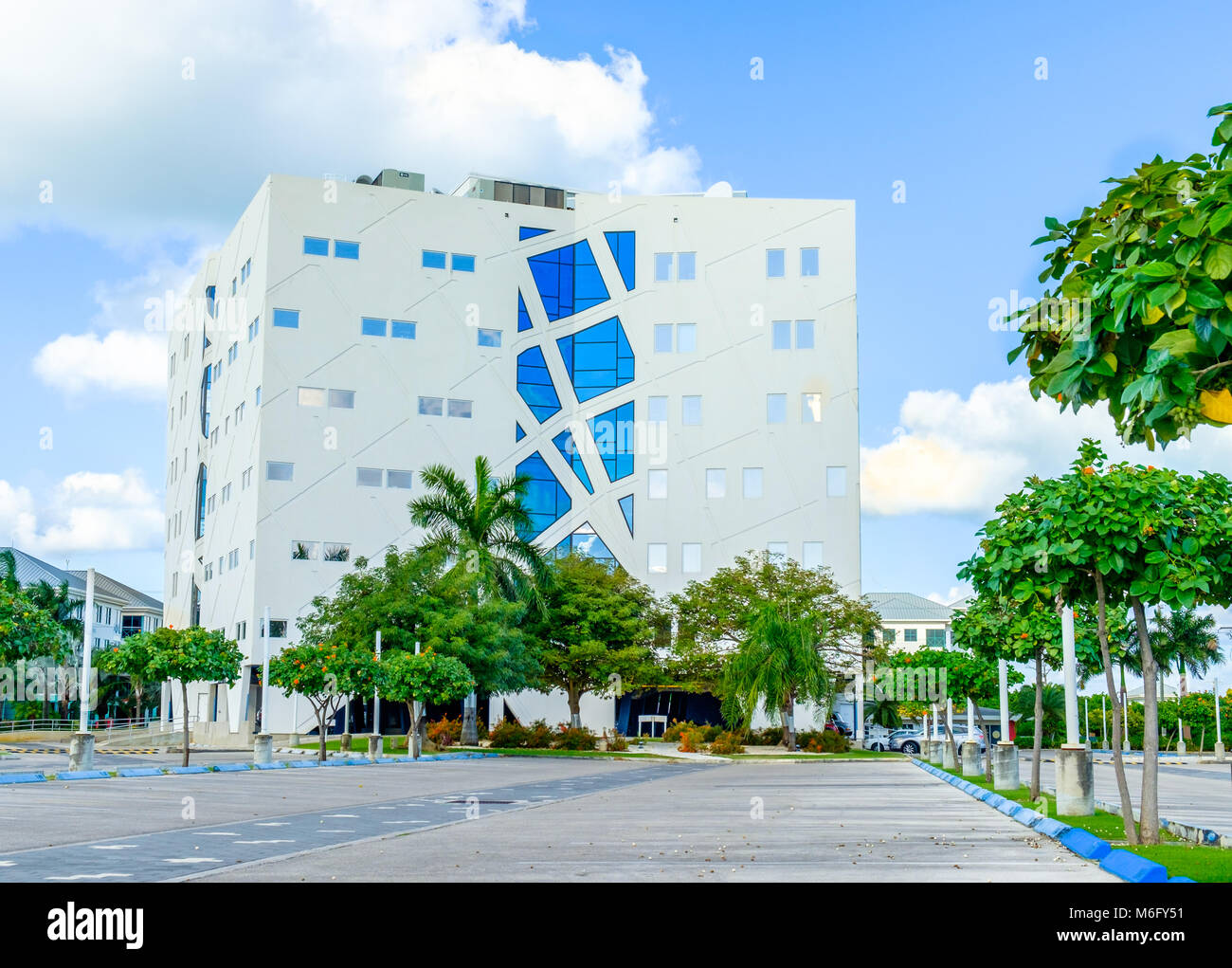 Grand Cayman, Cayman Islands, Walkers law firm office building and its  parking in George Town Stock Photo - Alamy