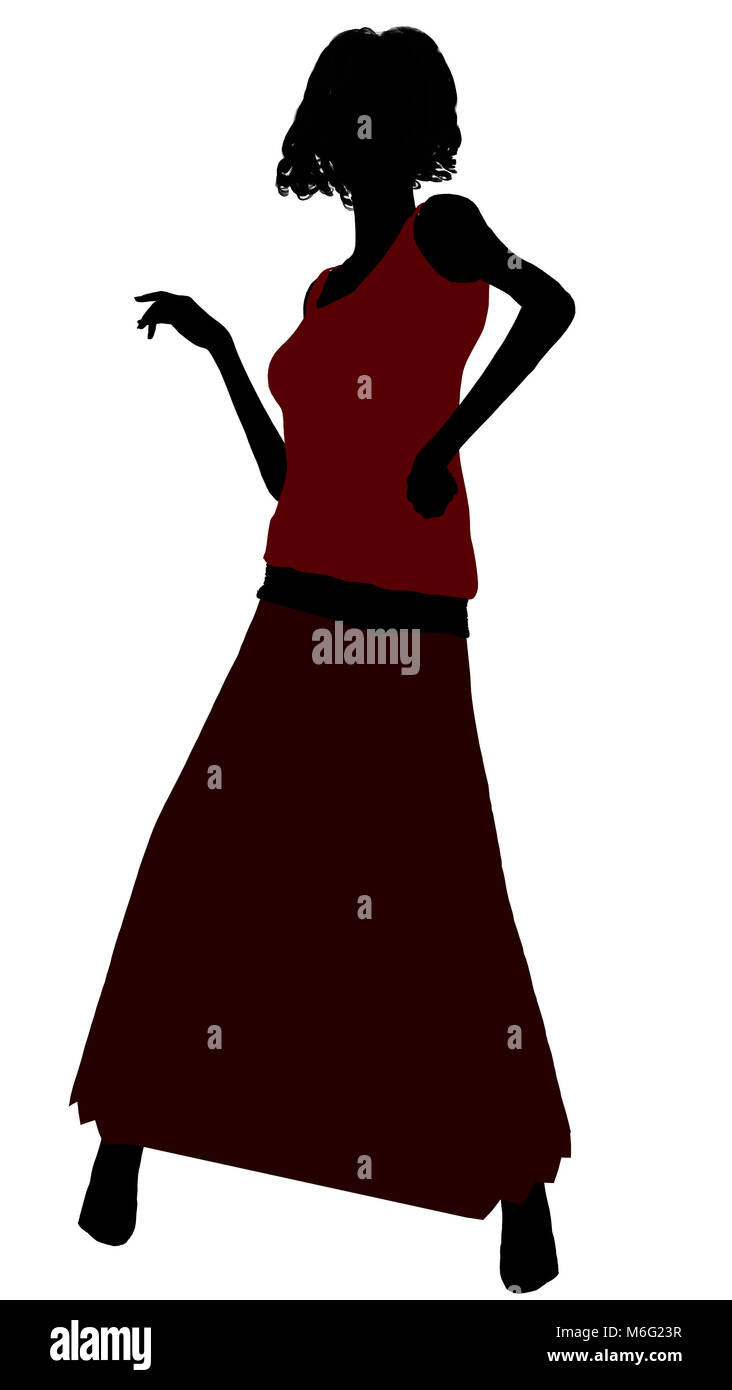 1920's female silhouette on a white background Stock Photo - Alamy