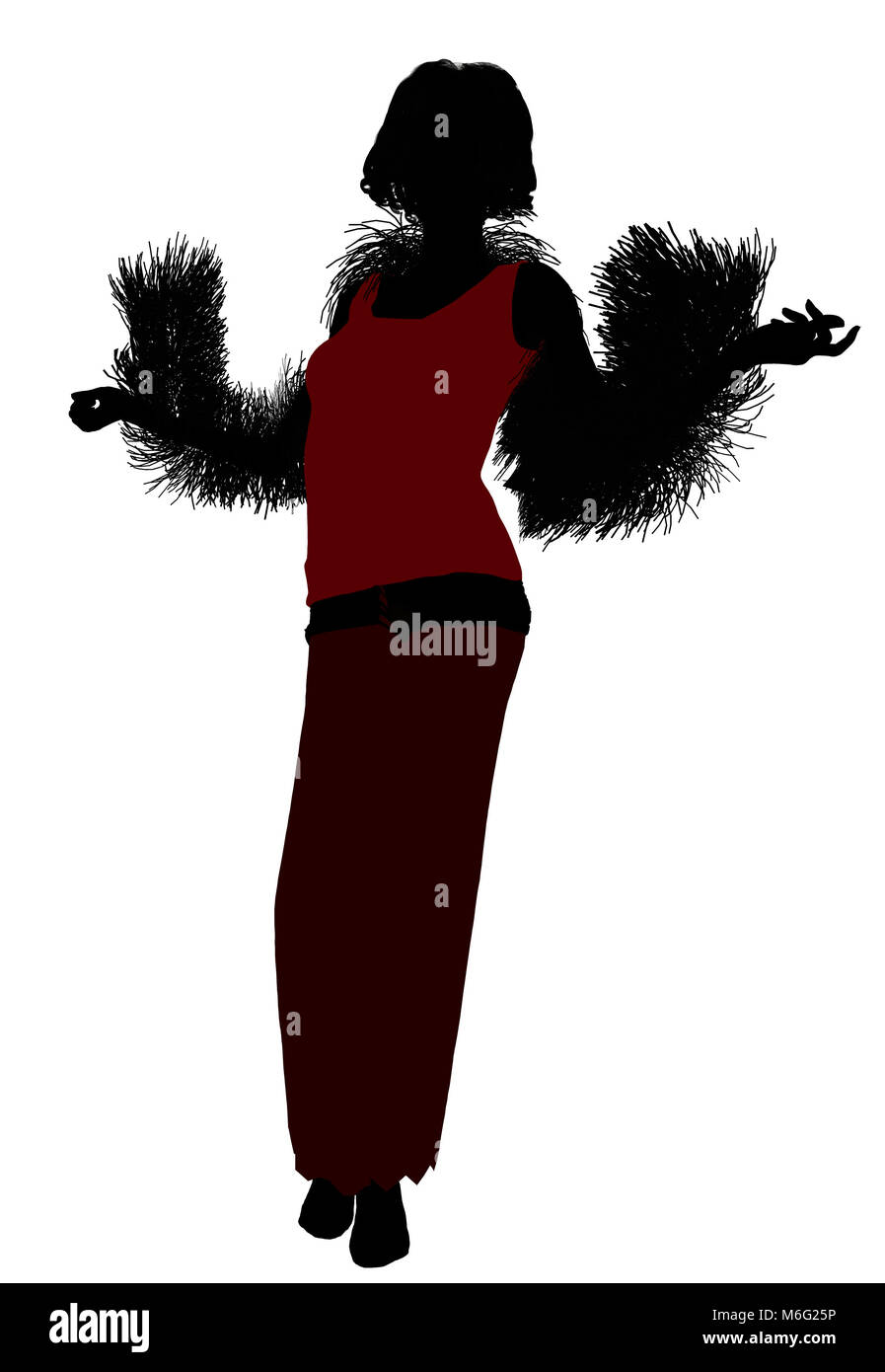 1920's female silhouette on a white background Stock Photo - Alamy