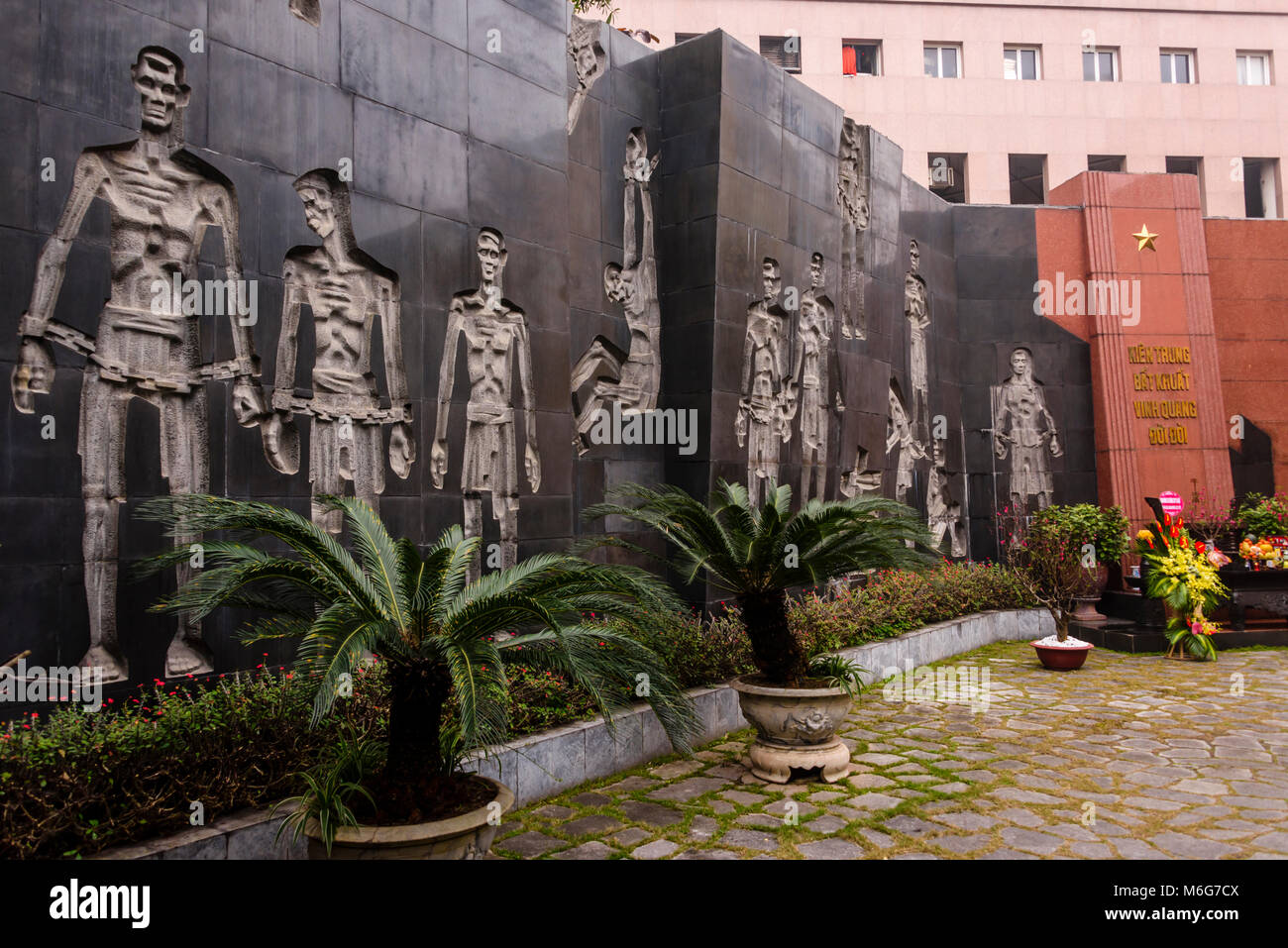 Memorial garden at the Hỏa Lò Prison, Hanoi, Vietnam Stock Photo