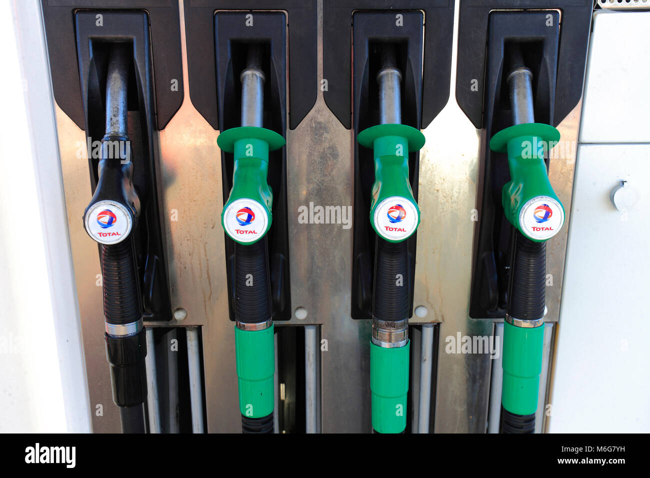 Petrol Pumps at a Total petrol Station, Great Yarmouth, Norfolk