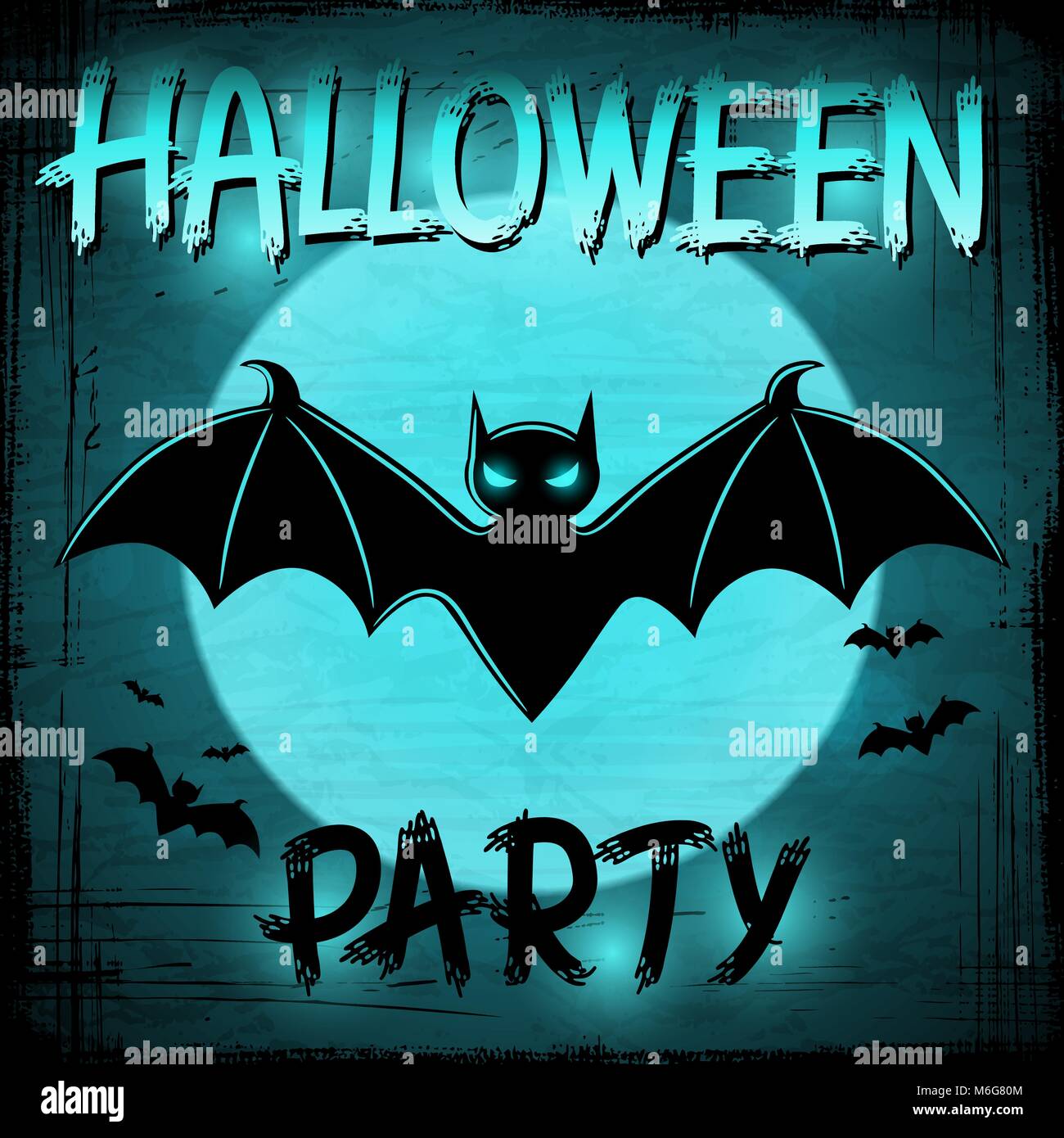 EPS 10 Halloween background with moon and bats Stock Vector Image & Art ...