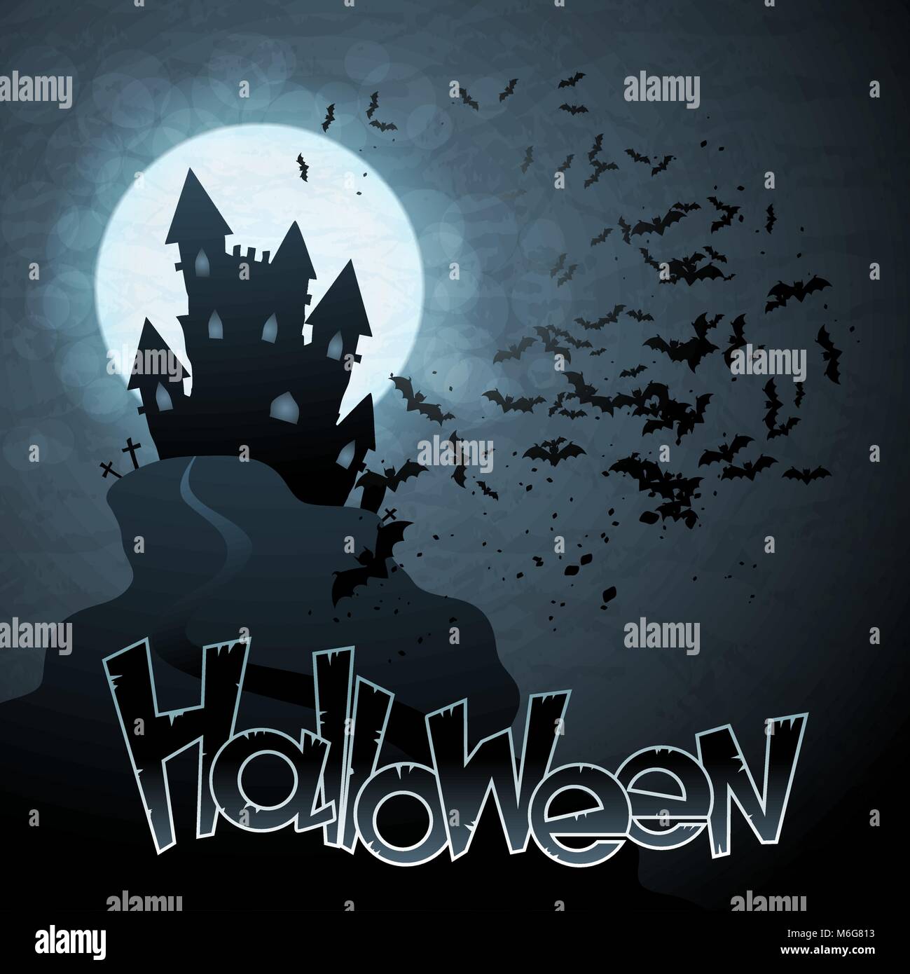 EPS 10 Halloween background with moon and bats Stock Vector Image & Art ...