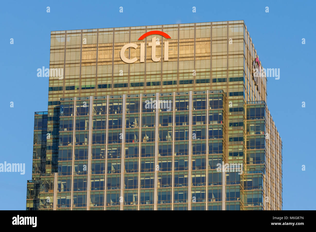 Citibank, Citigroup building in Canary Wharf, 25 Canada Square, London England United Kingdom UK Stock Photo