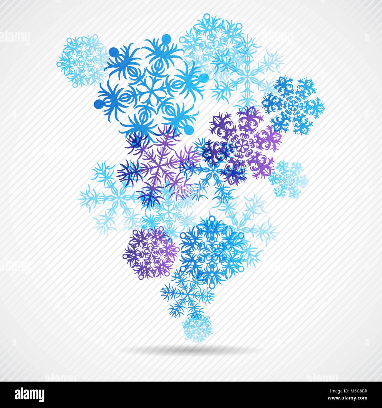 Christmas winter background with snowflake. Vector illustration Stock ...