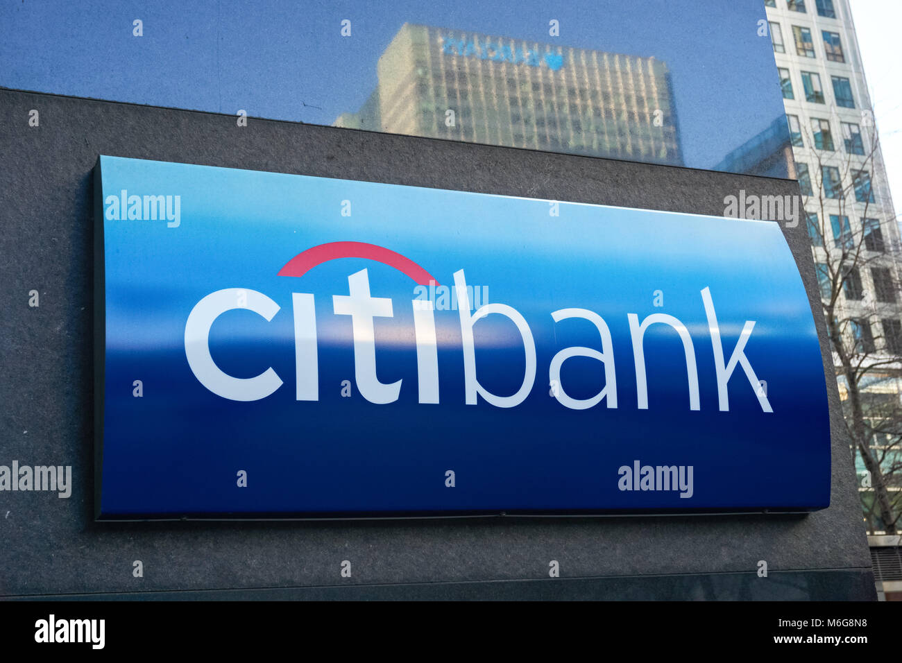 Citibank, Citigroup building in Canary Wharf, 25 Canada Square, London England United Kingdom UK Stock Photo