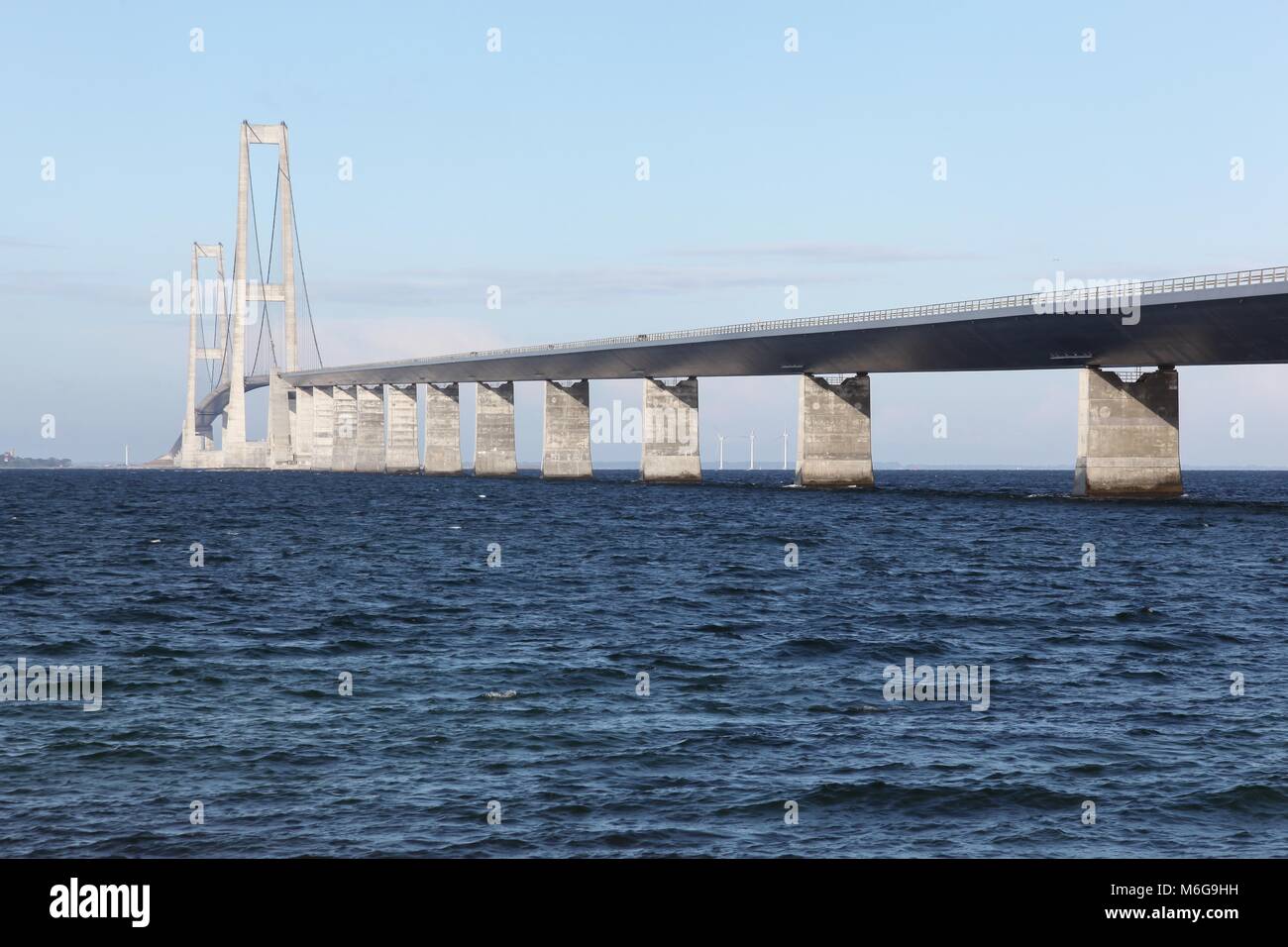 The Great Belt bridge called storebaelt in Danish, Denmark Stock Photo