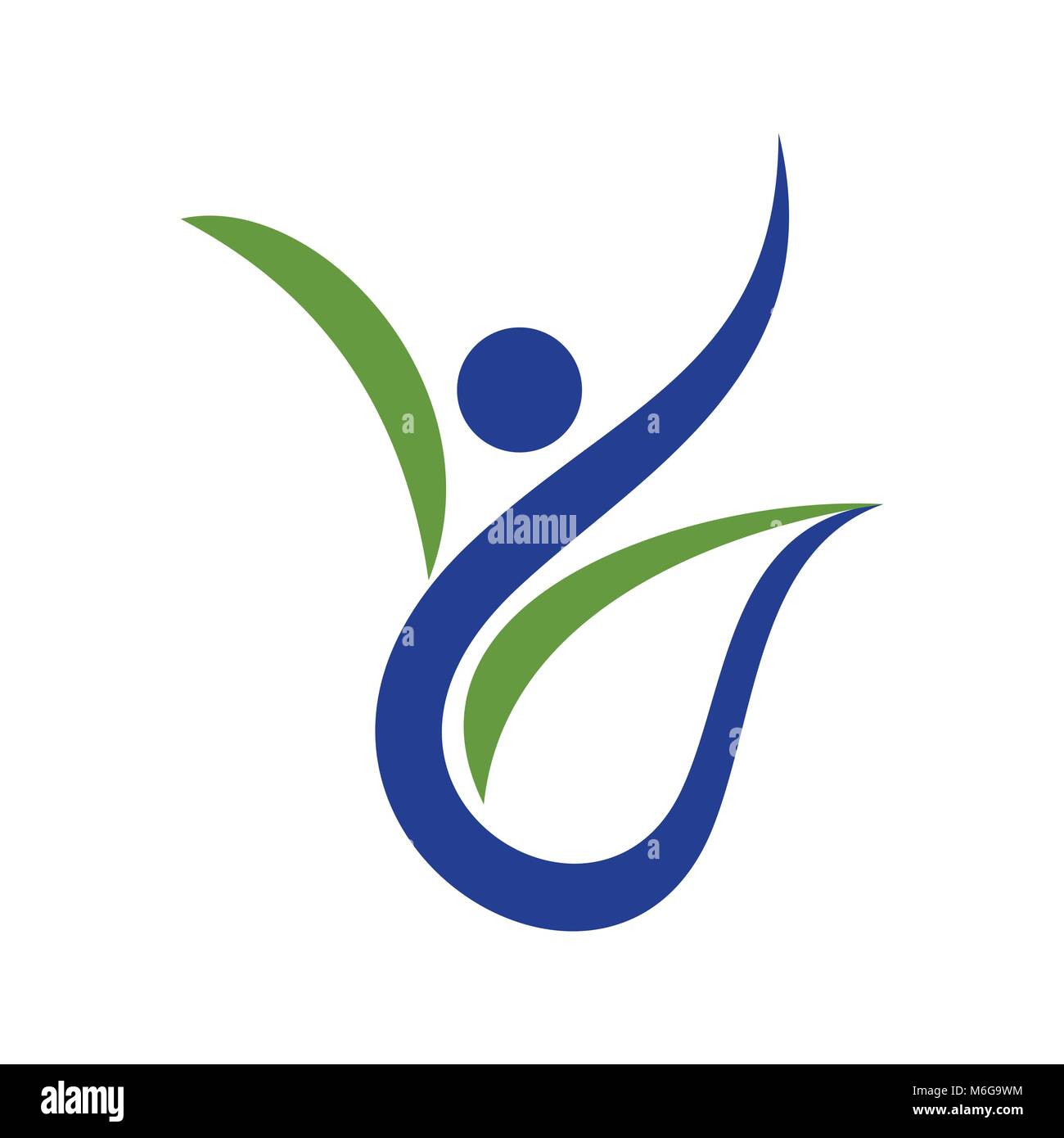 Abstract Human Figure Swoosh Healthy Vector Symbol Graphic Logo Design Stock Vector