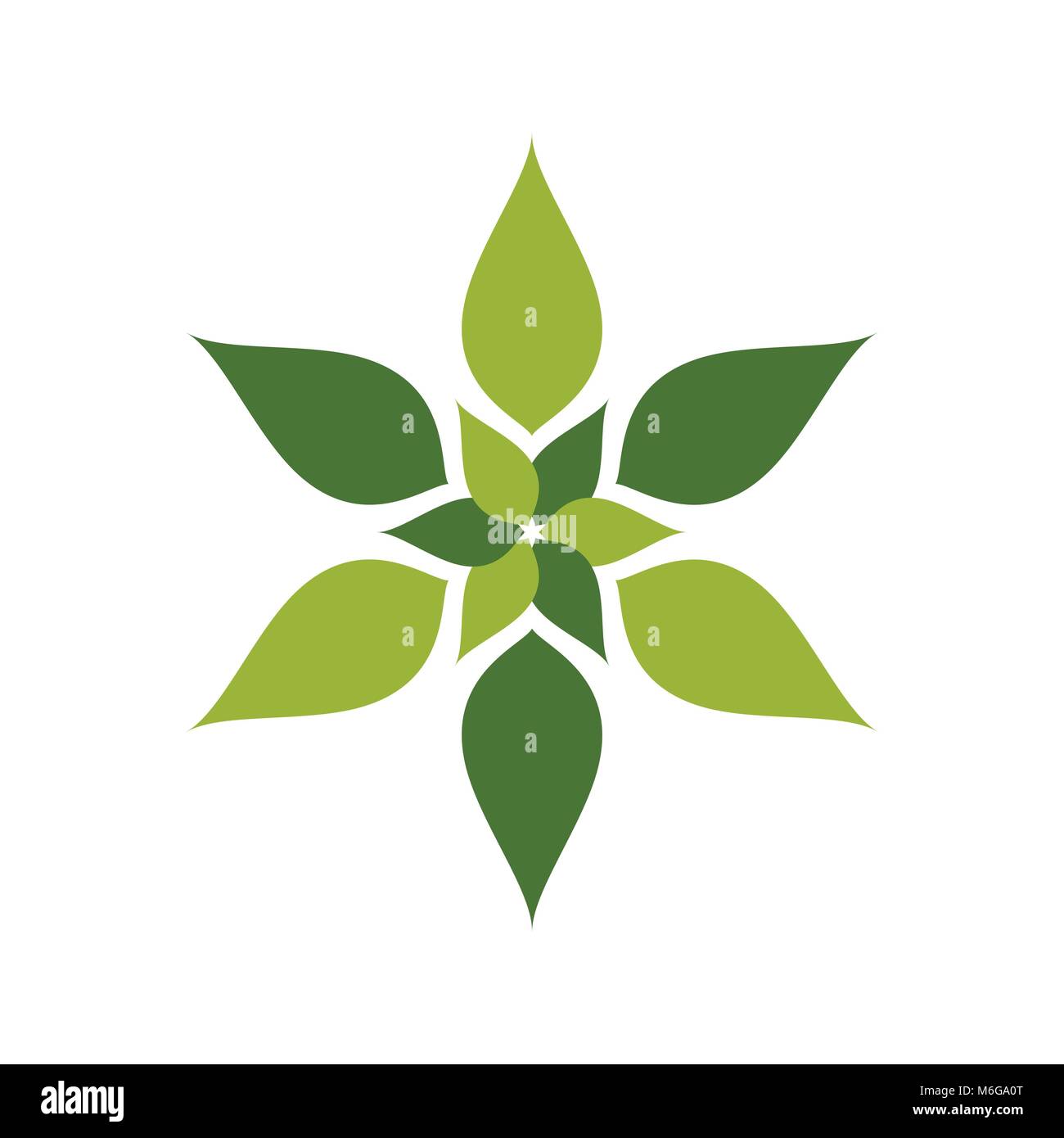 Abstract Nature Geometric Green Flower Vector Symbol Graphic Logo Design Stock Vector