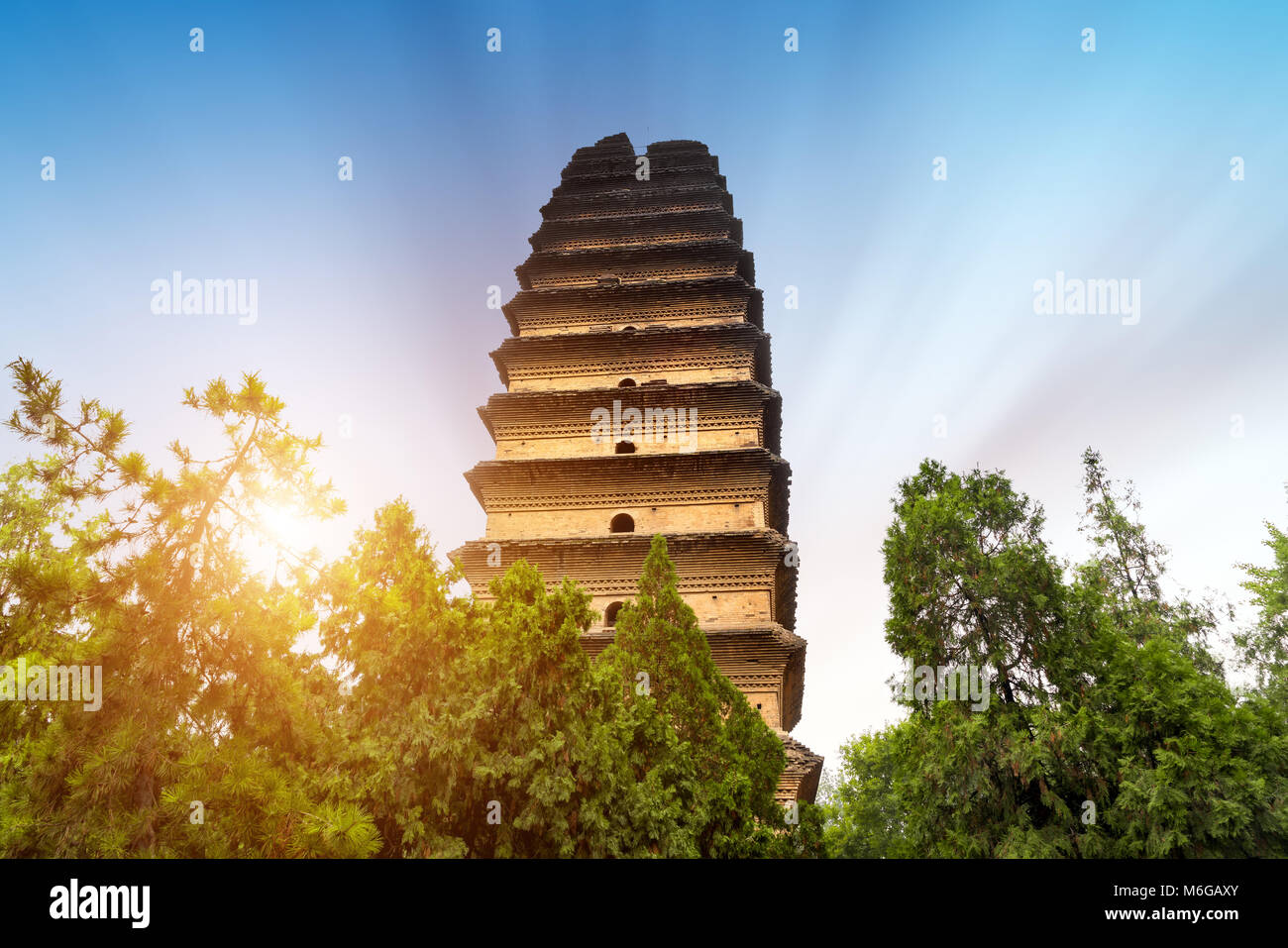 The small wild goose pagoda is a historical sites in xian, China's ...