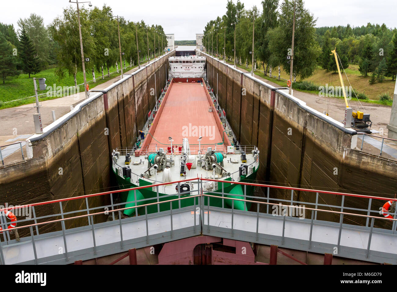 Cargo Ship Entered The White Sea Baltic Canal Gateway The White Sea cargo-ship-entered-the-white-sea-baltic-canal-gateway-the-white-sea