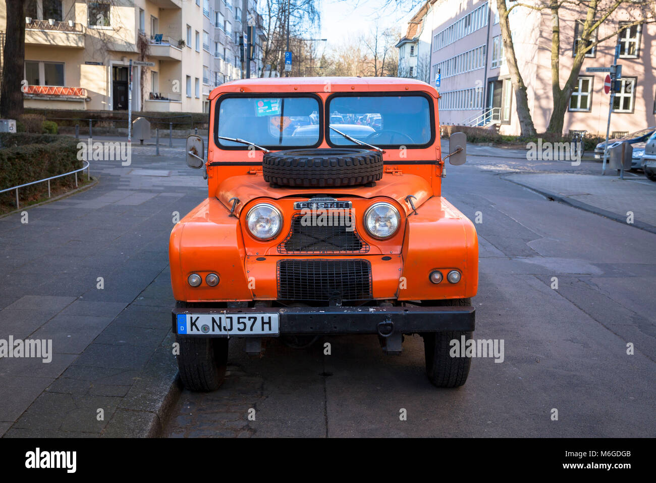 an Austin Gipsy Pick-Up, an off-road vehicle by the Austin Motor Company from the 1950s and 1960s, Cologne, Germany.  ein Austin Gipsy Pritschenwagen, Stock Photo
