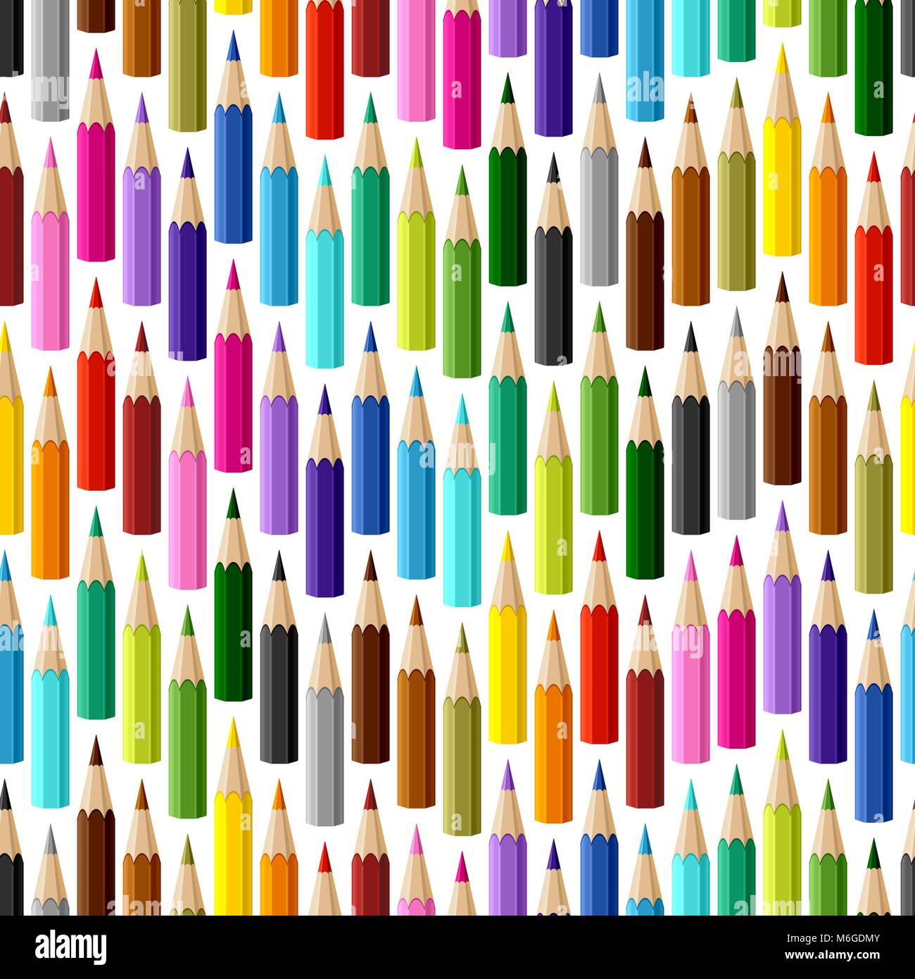 Colored Pecils Pattern Background with colored pencils. Vector seamless pattern Stock Vector ...