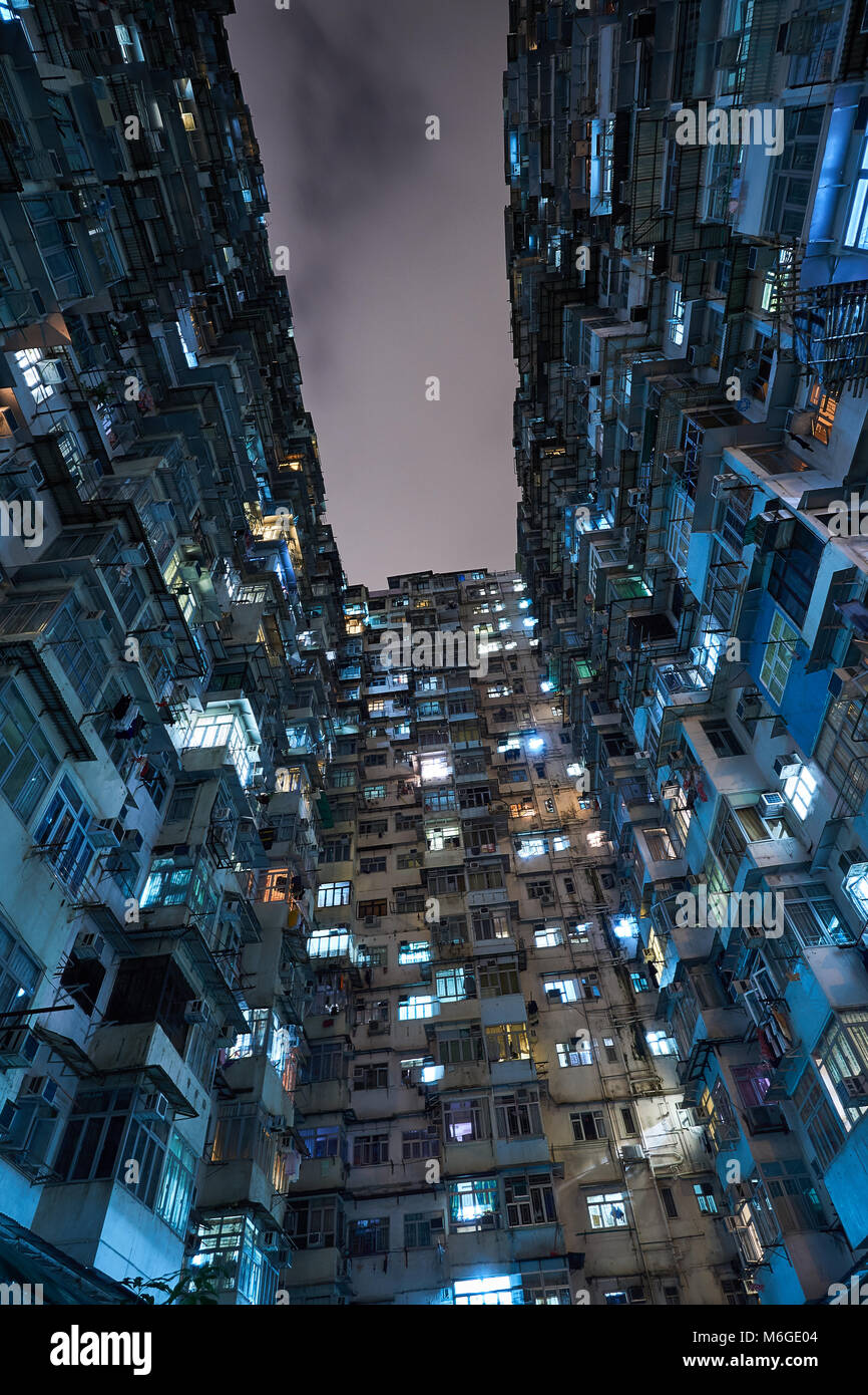 A display of limited and tide spaces in Hong Kong. Stock Photo