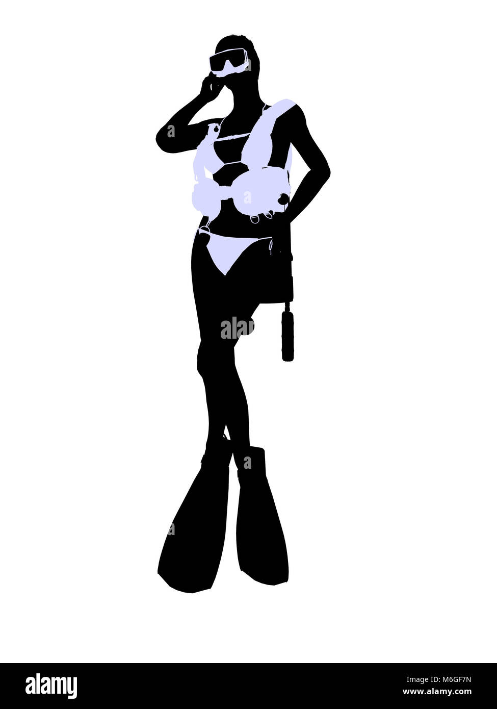 Female scuba diver illustration silhouette hi-res stock photography and ...