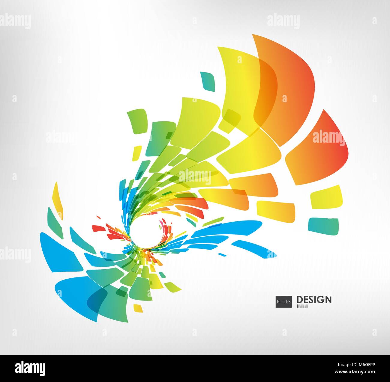 Abstract colorful geometric composition with circles on white ...