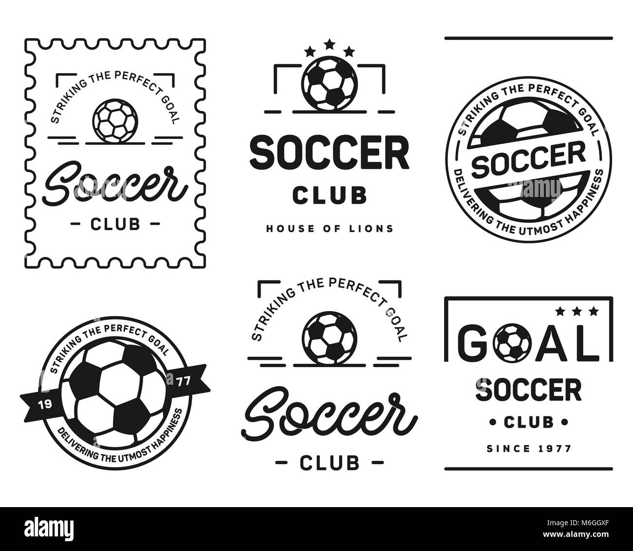 It's a vector collection of simple football badges and crests Stock Vector