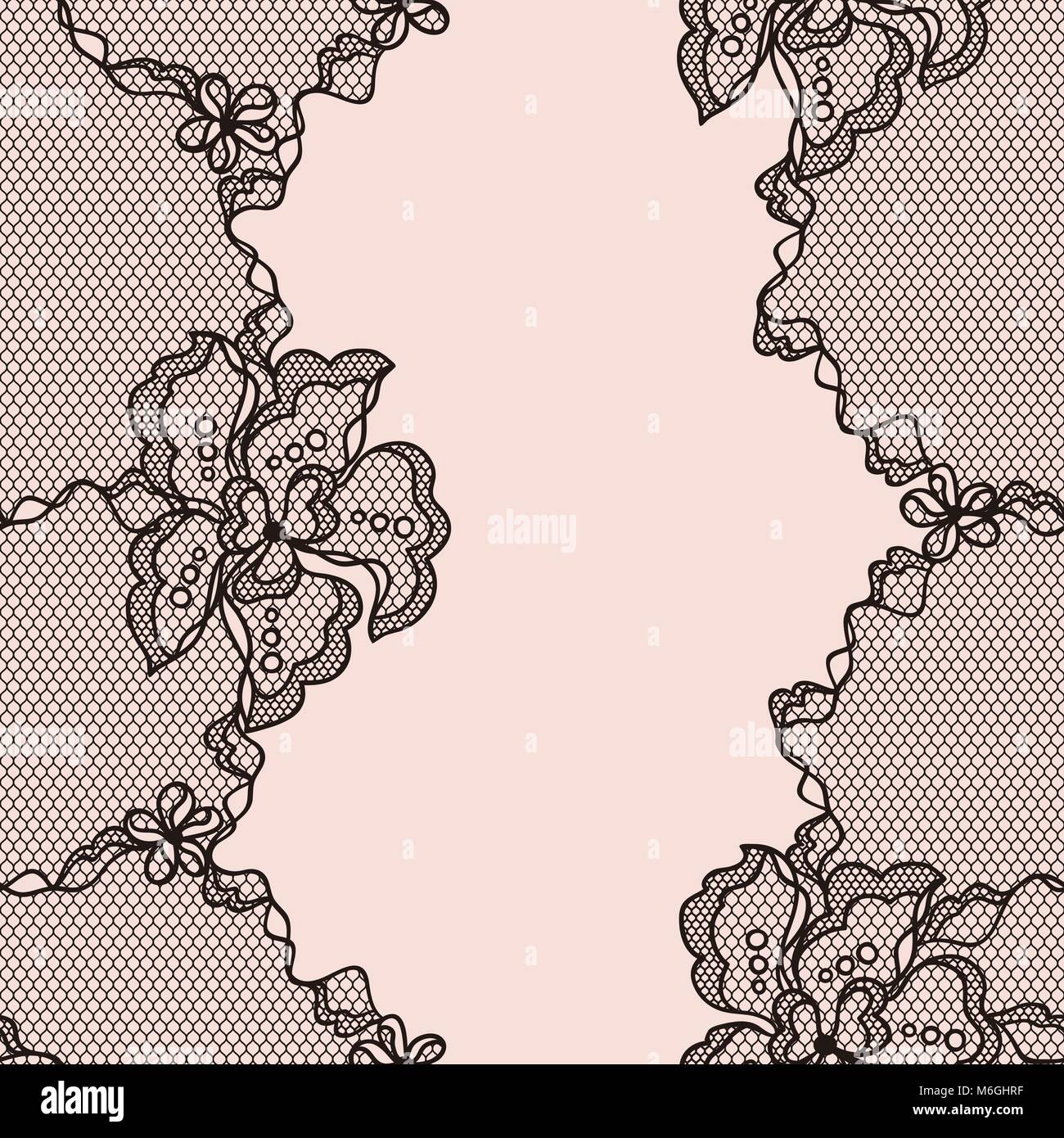 Lace fabric seamless pattern with abstract flowers Stock Vector Image ...