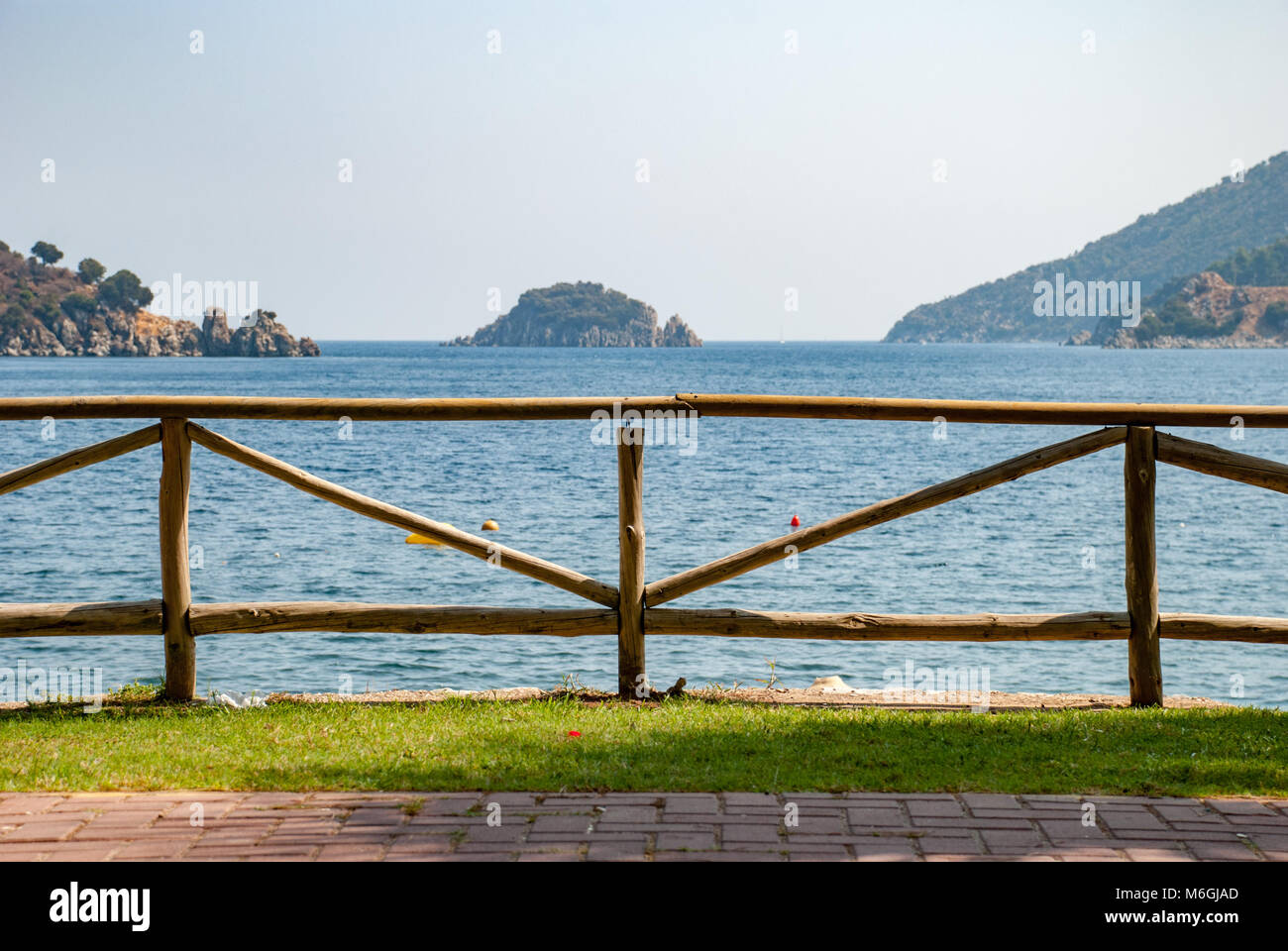 Wooden fence on the beach Stock Photo - Alamy