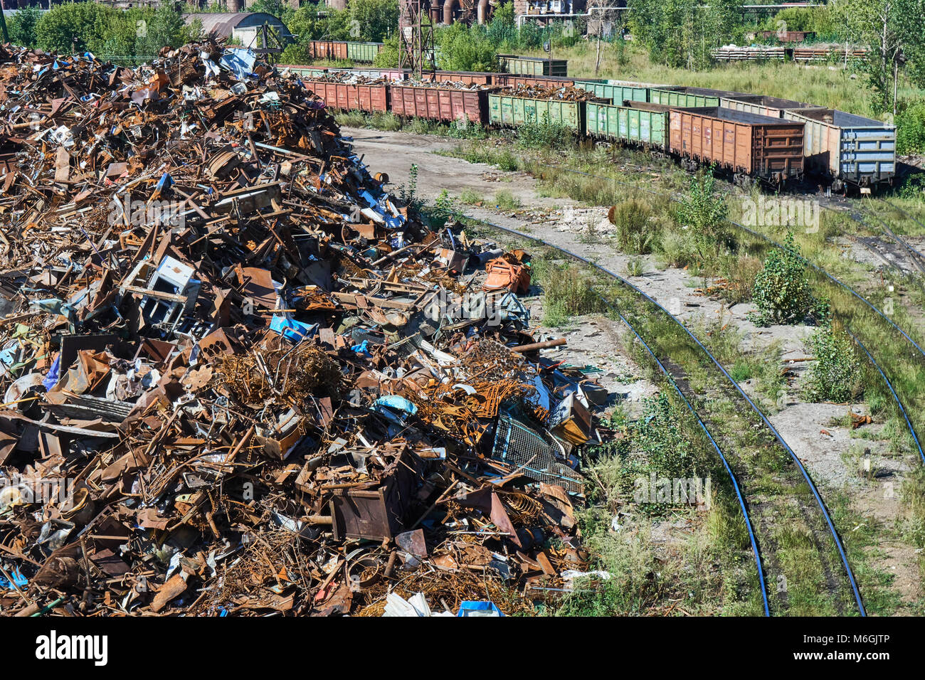 Scrap metal dump for recycling on the territory of a metallurgical plant with delivery by