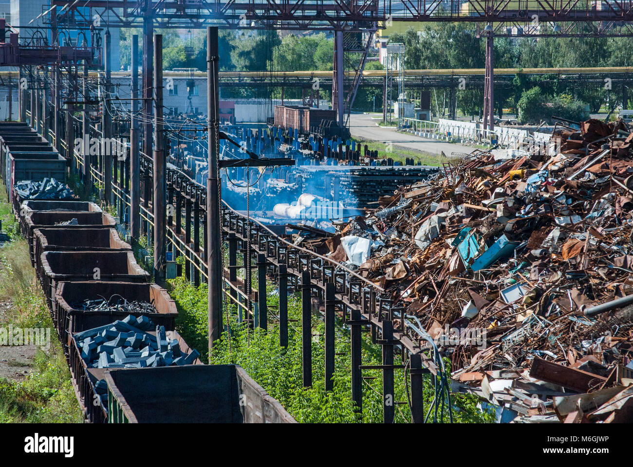 Scrap metal dump for recycling on the territory of a metallurgical plant with delivery by